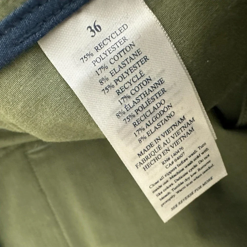 Faherty Brand All Day Shorts Sage Green Stretch Internal Drawstring Mens 36